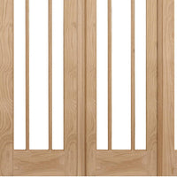 W8 Lincoln Room Divider Door & Frame Kit - Clear Glass - Unfinished Oak - 2031x2478mm Wide