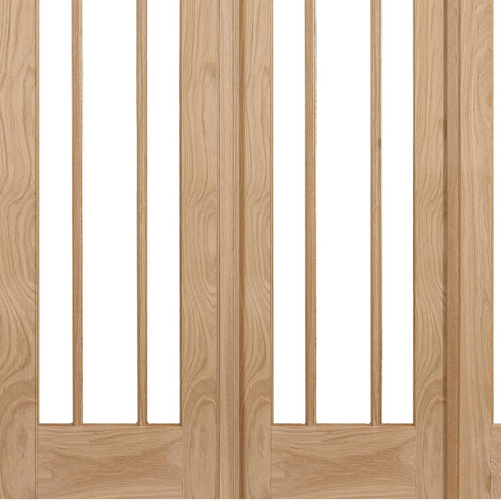 W8 Lincoln Room Divider Door & Frame Kit - Clear Glass - Unfinished Oak - 2031x2478mm Wide