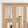 W8 Lincoln Room Divider Door & Frame Kit - Clear Glass - Unfinished Oak - 2031x2478mm Wide
