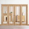 W8 Lincoln Room Divider Door & Frame Kit - Clear Glass - Unfinished Oak - 2031x2478mm Wide