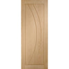 Sirius Tubular Stainless Steel Sliding Track & Salerno Oak Flush Door - Unfinished