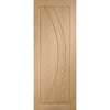 Single Sliding Door & Black Barn Track - Salerno Oak Flush Door - Unfinished