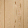 Single Sliding Door & Wall Track - Salerno Oak Flush Door - Unfinished