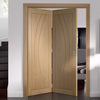 Two Folding Doors & Frame Kit - Salerno Oak Flush 2+0 - Unfinished