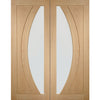 Salerno Oak Door Pair - Clear Glass - Prefinished