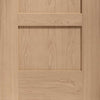 Single Sliding Door & Track - 4 Panel Shaker Oak Solid Door - Unfinished
