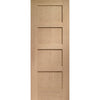 Three Folding Doors & Frame Kit - Shaker Oak 4 Panel 2+1 - Prefinished