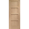 Minimalist Wardrobe Door & Frame Kit - Two Shaker Oak 4 Panel Solid Doors - Unfinished