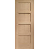 Two Sliding Wardrobe Doors & Frame Kit - Shaker Oak 4 Panel Solid Door - Unfinished