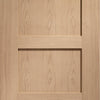 Two Folding Doors & Frame Kit - Shaker Oak 4 Panel Solid 2+0 - Unfinished
