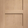 Double Sliding Door & Track - Shaker Oak 4 Panel Doors - Prefinished