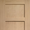 Two Folding Doors & Frame Kit - Shaker Oak 4 Panel Solid 2+0 - Unfinished