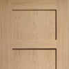Five Folding Doors & Frame Kit - Shaker Oak 4 Panel Solid 3+2 - Unfinished