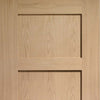 Double Sliding Door & Track - Shaker Oak 4 Panel Doors - Prefinished