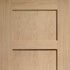Six Folding Doors & Frame Kit - Contemporary 4 Panel Oak 3+3 - Unfinished
