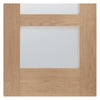 Shaker Oak 4 Pane Internal Door - Clear Glass