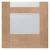 Fire Rated Shaker 4 Pane Oak Door - Obscure Glass - 1/2 Hour Fire Rated