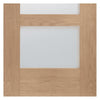 Shaker Oak 4 Pane Single Evokit Pocket Door Detail - Clear Glass