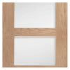 Three Sliding Doors and Frame Kit - Shaker Oak 4 Pane Door - Clear Glass - Prefinished