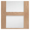 Four Sliding Wardrobe Doors & Frame Kit - Shaker Oak Door - Obscure Glass - Unfinished