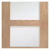 Five Folding Doors & Frame Kit - Shaker Oak 4 Pane 3+2 - Clear Glass - Prefinished