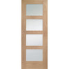 ThruEasi Oak Room Divider - Shaker Clear Glass Unfinished Door with Full Glass Side