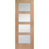 Bespoke Shaker Oak 4L Glazed Single Frameless Pocket Door Detail