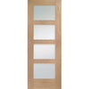 Fire Rated Shaker 4 Pane Oak Door - Clear Glass