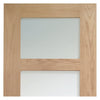 Two Folding Doors & Frame Kit - Shaker Oak 4 Pane 2+0 - Clear Glass - Unfinished