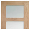 Four Sliding Wardrobe Doors & Frame Kit - Shaker Oak Door - Obscure Glass - Unfinished