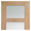 Single Sliding Door & Wall Track - Shaker Oak 4 Pane Door - Clear Glass - Prefinished
