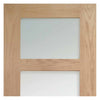 Five Folding Doors & Frame Kit - Shaker Oak 4 Pane 3+2 - Obscure Glass - Prefinished