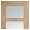 Four Folding Doors & Frame Kit - Shaker Oak 4 Pane 3+1 - Obscure Glass - Unfinished