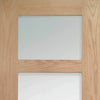 Bespoke Shaker Oak 4L Glazed Single Frameless Pocket Door Detail