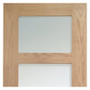 Simpli Double Door Set - Shaker Oak 4 Pane Door - Clear Glass - Prefinished