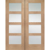 Shaker Oak French Door Pair - Clear Glass