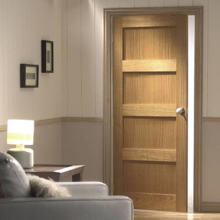 Image: contemporary 4 panel oak solid door 