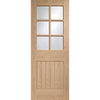Bespoke Suffolk Oak 6L Glazed Single Frameless Pocket Door Detail - Prefinished