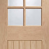 Bespoke Suffolk Oak 6L Glazed Single Frameless Pocket Door Detail - Prefinished
