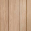 Suffolk Exterior Flush Oak Door and Frame Set - One Side Screen - Frosted Double Glazing