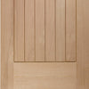 Suffolk Exterior Flush Oak Door and Frame Set - Two Side Screens - Frosted Double Glazing