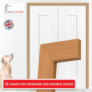 Image: Made to Size Double Interior Prefinished Oak Veneered Frame and Simple Architrave Set