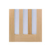 Four Sliding Wardrobe Doors & Frame Kit - Utah 3 Pane Oak Door - Frosted Glass - Unfinished