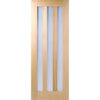 Four Sliding Doors and Frame Kit - Utah 3 Pane Oak Door - Frosted Glass - Prefinished