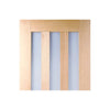 Three Sliding Doors and Frame Kit - Utah 3 Pane Oak Door - Frosted Glass - Unfinished
