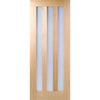 Three Sliding Wardrobe Doors & Frame Kit - Utah 3 Pane Oak Door - Frosted Glass