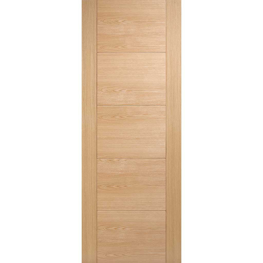 Bespoke Thruslide Vancouver Oak 5P Flush Door - 2 Sliding Doors and Frame Kit - Prefinished