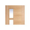 Two Folding Doors & Frame Kit - Vancouver 4 Pane Oak 2+0 - Clear Glazed Offset - Prefinished
