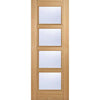 Three Folding Doors & Frame Kit - Vancouver 4 Pane Oak 3+0 - Clear Glass - Prefinished