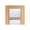 Four Folding Doors & Frame Kit - Vancouver 4 Pane Oak 3+1 - Clear Glass - Prefinished